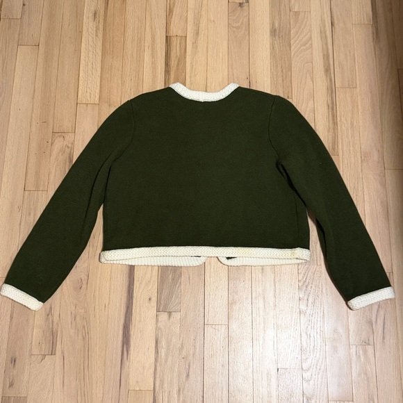 Sezane Green and Cream Brielle Cardigan - Picture 6 of 6